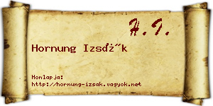 Hornung Izsák névjegykártya